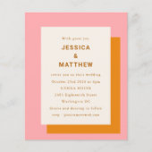 Papier Budget Faire-part de mariage géométrique rose oran (Devant)