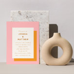 Papier Budget Faire-part de mariage géométrique rose oran<br><div class="desc">Budget moderne géométrique Bold rose et orange Faire-part de mariage élégant</div>