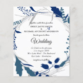 Papier Budget Faire-part de mariage Hiver Bleu Blanc (Devant)