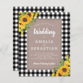 Papier BUDGET Faire-part de mariage Plaid Tournesol (Devant / Derrière)