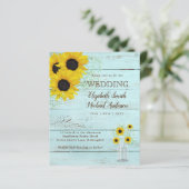 Papier BUDGET Faire-part de mariage Rustique Tournesol Sa (Debout devant)