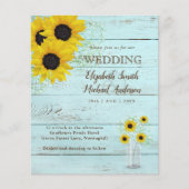 Papier BUDGET Faire-part de mariage Rustique Tournesol Sa (Devant)