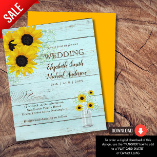 Papier BUDGET Faire-part de mariage Rustique Tournesol Sa