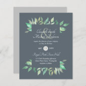 Papier Budget Faire-part de mariage vert moderne (Devant / Derrière)