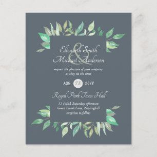 Papier Budget Faire-part de mariage vert moderne