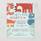 Papier Budget Faisons Roar Dino fête d'anniversaire pour  (Devant)
