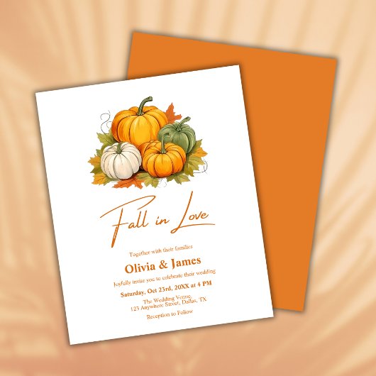 Papier Budget Fall in Love Automne Rustique Mariage Invit