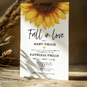 Papier Budget Fall in Love Baby shower de tournesol Invit