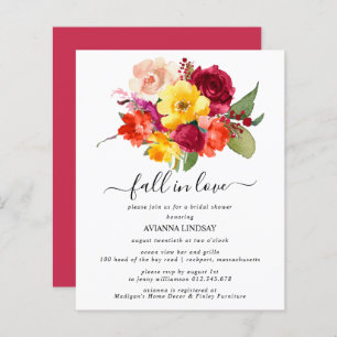 Papier Budget Fall in Love Bridal Shower Invitation
