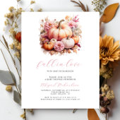 Papier Budget Fall in Love Citrouille rose Baby shower fi