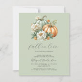 Papier Budget Fall in Love Citrouille Sage Green Baby sho (Devant)