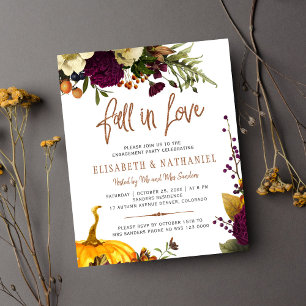 Papier Budget Fall in Love engagement party Invitation