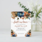 Papier Budget Fall in Love Floral Navy Blue Fête des mari (Debout devant)