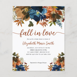 Papier Budget Fall in Love Floral Navy Blue Fête des mari