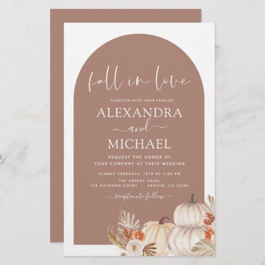 Papier Budget Fall in Love Mariage Terracotta (Devant / Derrière)