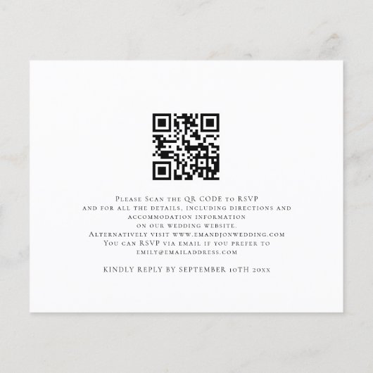 Papier Budget Fall In Love Photo QR Code Mariage Invitati (Dos)