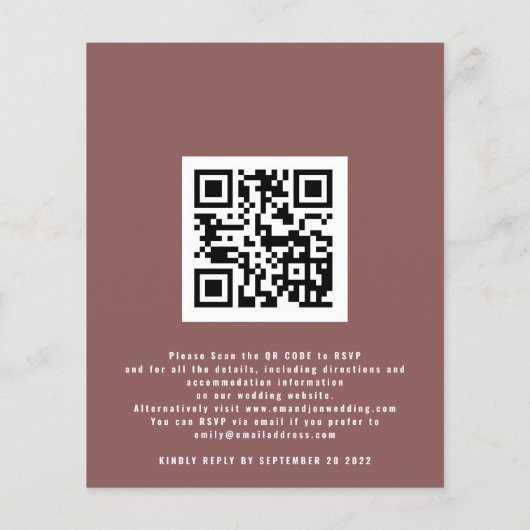 Papier Budget Fall Trees Photo QR Rejoignez-nous Mariage  (Dos)
