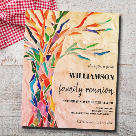 Papier Budget Family Tree Beige Famille Réunion