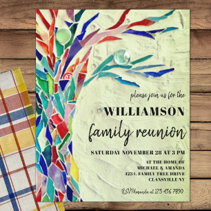 Papier Budget Family Tree Reunion Green Invitation