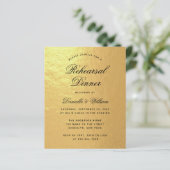Papier Budget Faux Gold Foil Répétition Dîner Invitation (Debout devant)