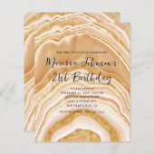 Papier Budget Faux Golden Agate 21e anniversaire Invitati (Devant / Derrière)