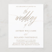 Papier Budget Faux Or Calligraphie Code QR Mariage (Devant)