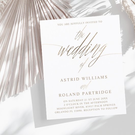 Papier Budget Faux Or Calligraphie le Mariage de