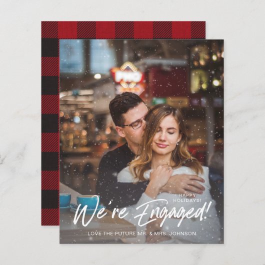 Papier Budget Faux Snow We're Engaged V Photo Buffalo (Devant / Derrière)