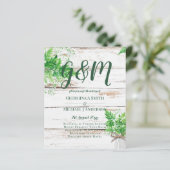 Papier BUDGET Fermes rustiques Verdure Mariage chic Invit (Debout devant)