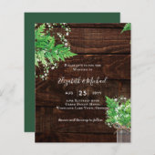 Papier BUDGET Fermes rustiques Verdure Mariage chic Invit (Devant / Derrière)