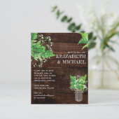 Papier BUDGET Fern Vert Mariage Invitation (Debout devant)