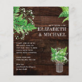 Papier BUDGET Fern Vert Mariage Invitation (Devant)