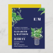 Papier BUDGET Fern Vert Mariage Invitation (Devant / Derrière)