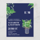 Papier BUDGET Fern Vert Mariage Invitation (Devant)