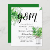 Papier BUDGET Ferns Verdure Mariage blanc Invitation (Devant / Derrière)