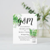 Papier BUDGET Ferns Verdure Mariage blanc Invitation (Debout devant)