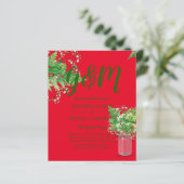 Papier BUDGET Ferns Verdure Mariage rouge Invitation (Debout devant)