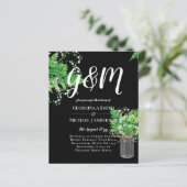 Papier BUDGET Ferns Verdure Noir Mariage Invitation (Debout devant)