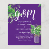 Papier BUDGET Ferns Verdure Violet Mariage Inviter (Devant)