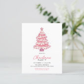 Papier Budget Festif moderne Pink Christmas Tree Party (Debout devant)