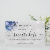 Papier Budget fête d'anniversaire argent bleu enregistrer (Debout devant)