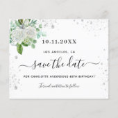 Papier Budget fête d'anniversaire floral blanc enregistre (Devant)