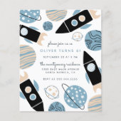 Papier Budget Fête d'anniversaire Fusée spatiale dans l'e (Devant)