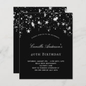 Papier Budget fête d'anniversaire noir blanc étoiles (Devant / Derrière)