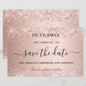 Papier Budget fête d'anniversaire rose or enregistrer la  (Devant / Derrière)