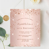 Papier Budget fête d'anniversaire rose or parties scintil
