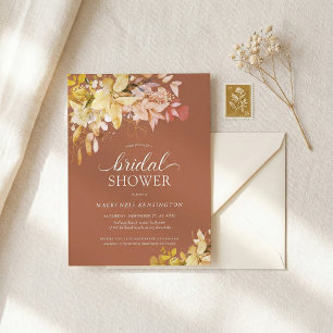 Papier BUDGET Fête de mariage floral orange brûlé doré