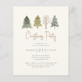 Papier Budget Fête de Noël Aquarelle Pine Arbres (Devant)