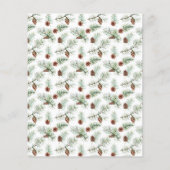 Papier Budget fête de Noël pin motif invitation (Dos)