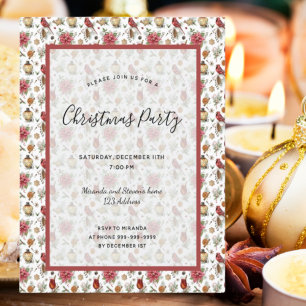 Papier Budget fête de Noël rouge motif blanc